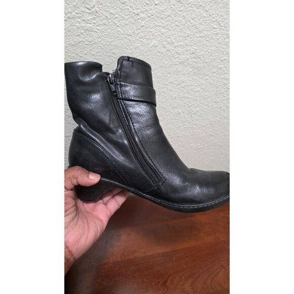 Dansko Black Leather Ankle Boots With Side Zippers & Buckle Detail Size 38 - Picture 12 of 12